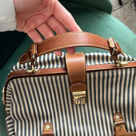 Holding Horses, Anthropology leather satchel, striped bag. - Picture 9 of 16